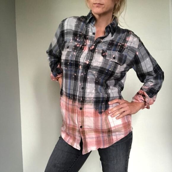 Distressed Flannel Shirt - Picture 1 of 2